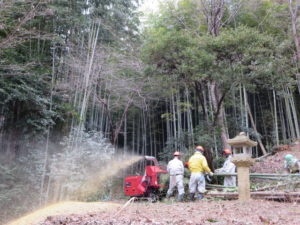 竹林整備に活躍する大型チッパー